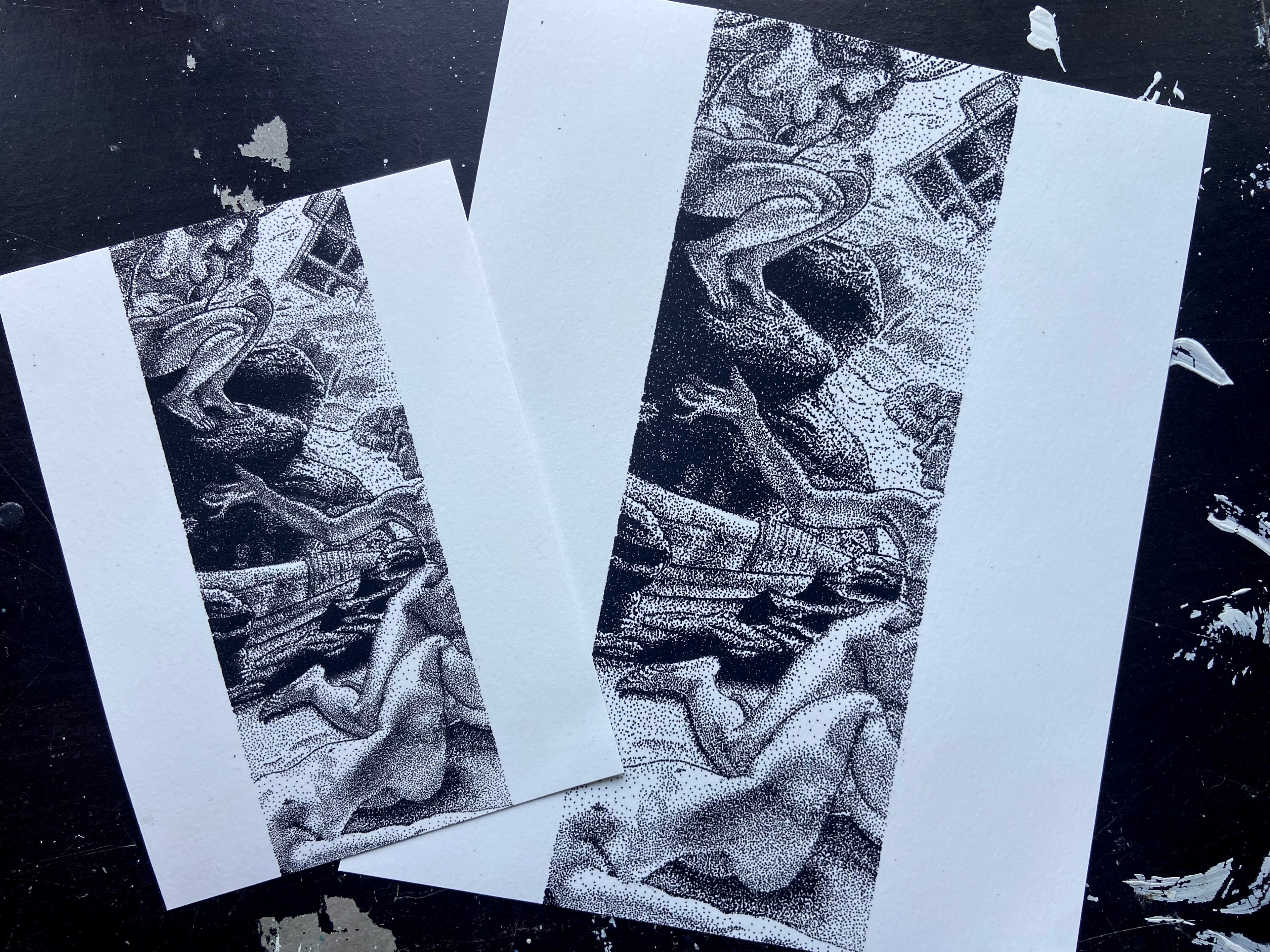 [PRE-ORDER] Fine Art Print of The Storm Nymphs Cave Stippled Ink Drawing